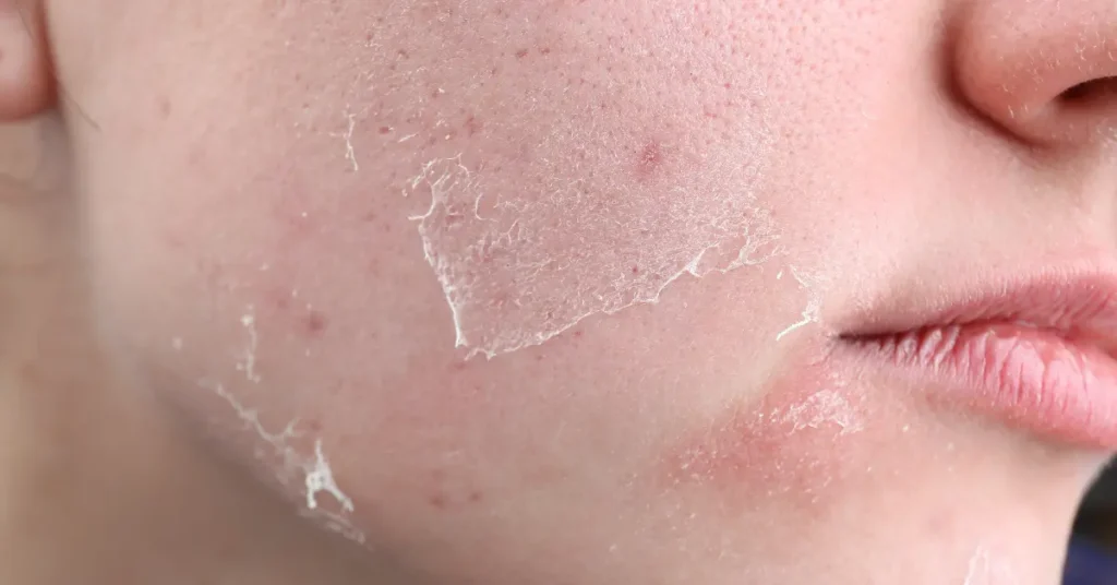 Πρόσωπο με δέρμα με ξηρότητα